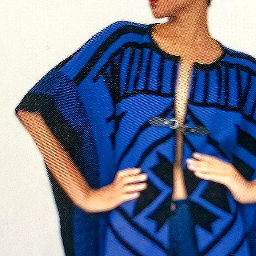 BCBGMaxAzria Geometric Sweater Cape Vest Shawl Ruana Wrap Poncho Cardigan NWT - Picture 5 of 12